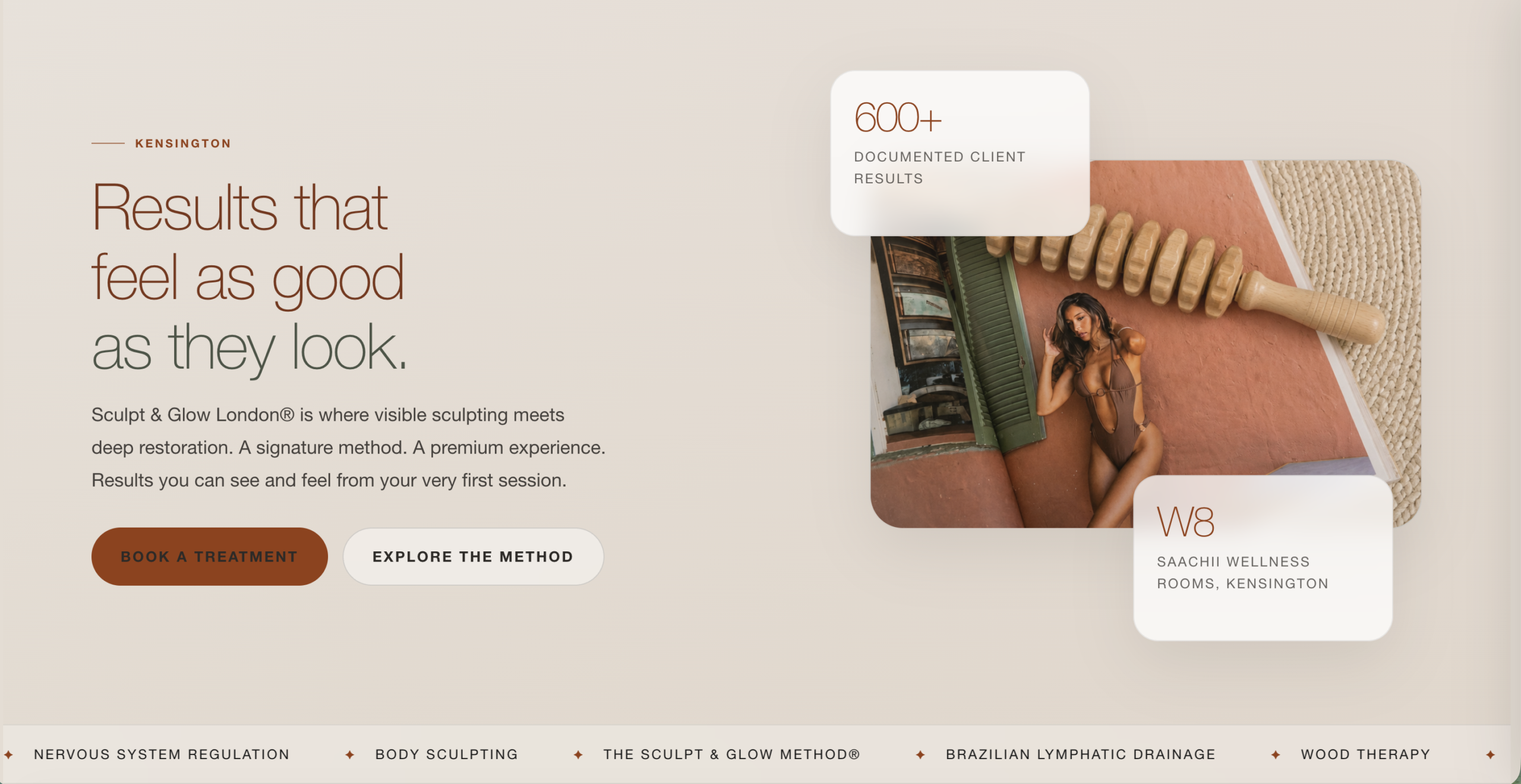 Sculpt and Glow London website